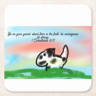 Dessous-de-verre Carré En Papier jésus ici amour