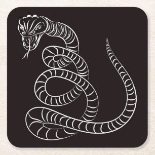 Dessous-de-verre Carré En Papier Jeu de Dessous de verre Dessin/Esquisse de serpent