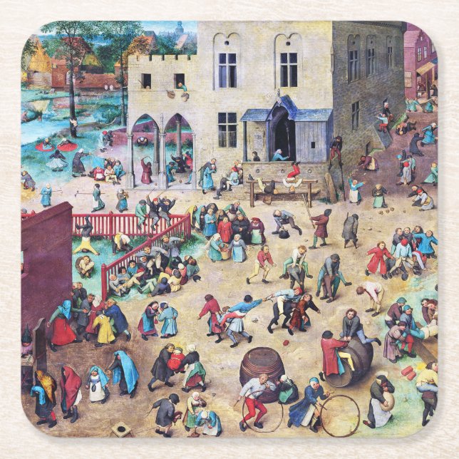 Dessous-de-verre Carré En Papier Jeux pour enfants, Pieter Bruegel (Devant)