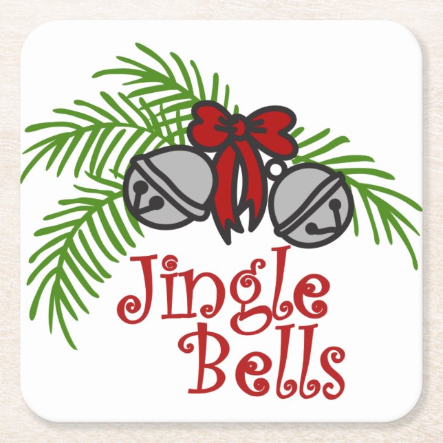 Dessous-de-verre Carré En Papier Jingle Bells (Devant)