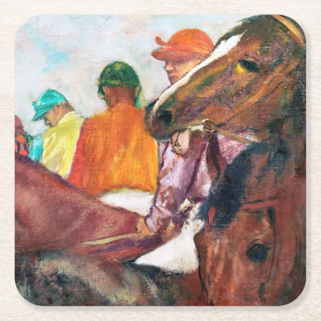 Dessous-de-verre Carré En Papier Jockey et cheval, Edgar Degas (Devant)