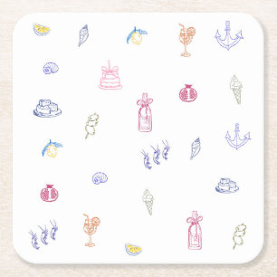 Dessous-de-verre Carré En Papier Joli Anniversaire Minimaliste Italien