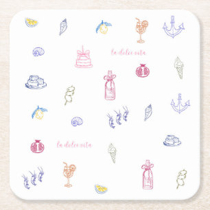 Dessous-de-verre Carré En Papier Joli Anniversaire Minimaliste Italien