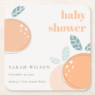 Dessous-de-verre Carré En Papier Joli Baby shower Abstrait orange Fruity Bold