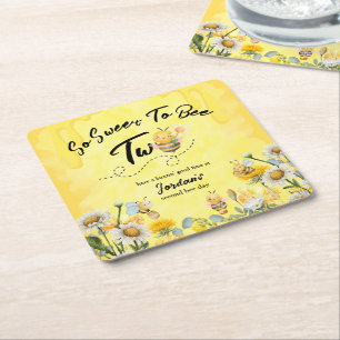 Dessous-de-verre Carré En Papier Joli doux pour être deux anniversaire Fleur sauvag