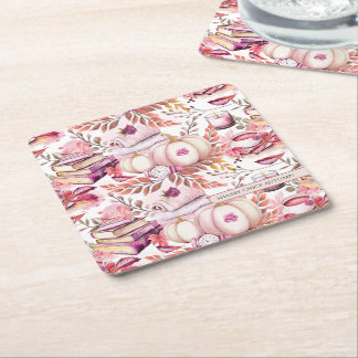Dessous-de-verre Carré En Papier Joli Shabby Chick Motif d'automne