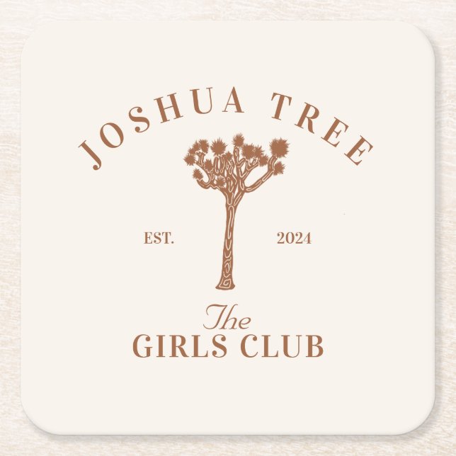 Dessous-de-verre Carré En Papier Joshua Tree Bachelorette Girls Club (Devant)