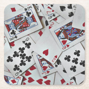 Dessous-de-verre Carré En Papier Jouer aux cartes Poker Games Queen King