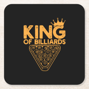 Dessous-de-verre Carré En Papier Joueur de billard Roi Des Billiards