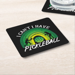 Dessous-de-verre Carré En Papier Joueur de Pickleball Je peux avoir Pickleball Rain