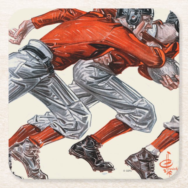 Dessous-de-verre Carré En Papier Joueurs De Football (Devant)