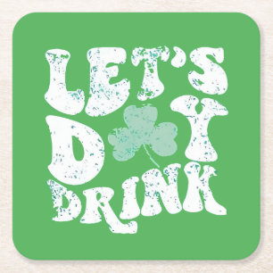 Dessous-de-verre Carré En Papier Jour Buvons St Patrick Paddy Lucky Charm