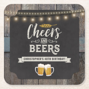 Dessous-de-verre Carré En Papier Jour d'anniversaire de la bière et de la bière