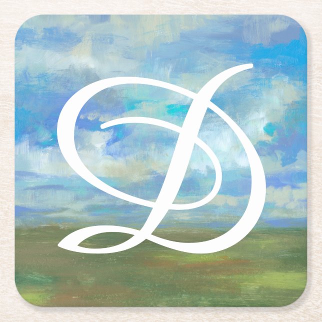 Dessous-de-verre Carré En Papier Jour lumineux II du monogramme | (Devant)