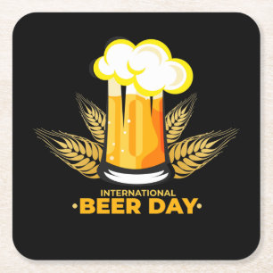 Dessous-de-verre Carré En Papier Journée internationale de la bière