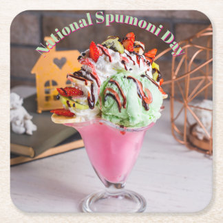 Dessous-de-verre Carré En Papier Journée nationale des spumoni