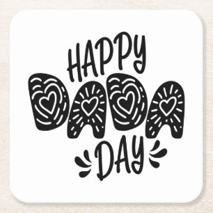 Dessous-de-verre Carré En Papier Joyeuse fête du Dada Bonne Fête des pères   DESSOU