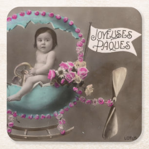 Dessous-de-verre Carré En Papier Joyeuse Paques