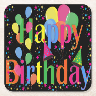 Dessous-de-verre Carré En Papier Joyeux anniversaire