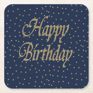 Dessous-de-verre Carré En Papier Joyeux anniversaire de la Marine