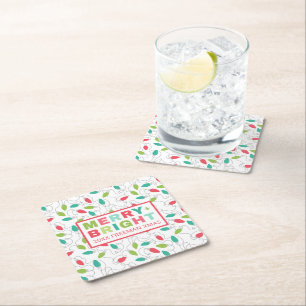 Dessous-de-verre Carré En Papier Joyeux + Bright Holiday Paper Dessous de verre