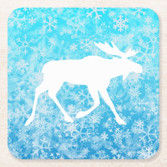 Dessous-de-verre Carré En Papier Joyeux Christmoose (Devant)