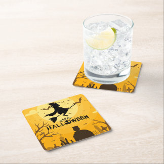 Dessous-de-verre Carré En Papier Joyeux Halloween