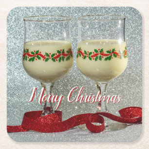 Dessous-de-verre Carré En Papier Joyeux Noël Eggnob Glasses Pub Board Dessous de v