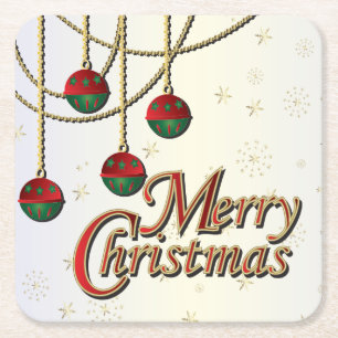 Dessous-de-verre Carré En Papier Joyeux Noël lumineux