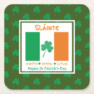 Dessous-de-verre Carré En Papier JOYEUX ST PATRICK'S DAY Sláinte
