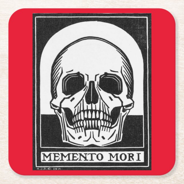 Dessous-de-verre Carré En Papier Julie de Graag Memento Mori (1916) (Devant)