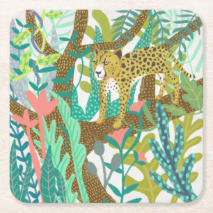 Dessous-de-verre Carré En Papier Jungle Roar - Cheetah