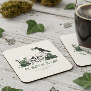 Dessous-de-verre Carré En Papier Jusqu'à la mort gothique St Patricks Day Fleur de 