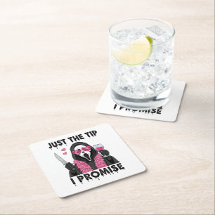 Dessous-de-verre Carré En Papier Juste le bout, je promets, drôle et horreur