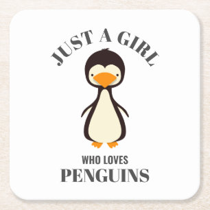 Dessous-de-verre Carré En Papier Juste une fille qui aime les pingouins