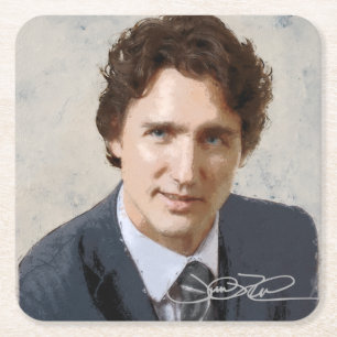 Dessous-de-verre Carré En Papier Justin Trudeau