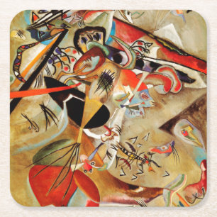 Dessous-de-verre Carré En Papier Kandinsky Composition Peinture Abstraite