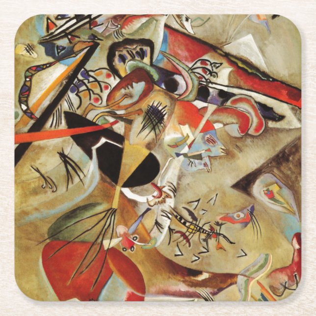 Dessous-de-verre Carré En Papier Kandinsky Composition Peinture Abstraite (Devant)