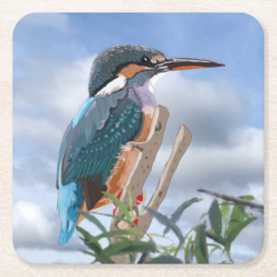 Dessous-de-verre Carré En Papier Kingfisher et Willow