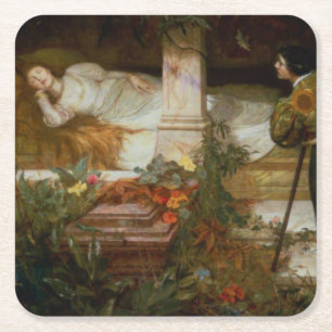 Dessous-de-verre Carré En Papier La Belle au Bois Dormant (Jolie Princesse de Conte