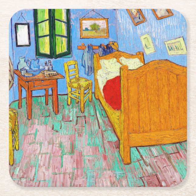 Dessous-de-verre Carré En Papier La Chambre, Van Gogh (Devant)