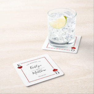 Dessous-de-verre Carré En Papier La collection de Mariages de cartes de jeu Monogra