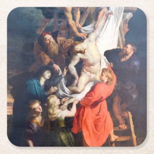 Dessous-de-verre Carré En Papier La descente de la Croix, Rubens