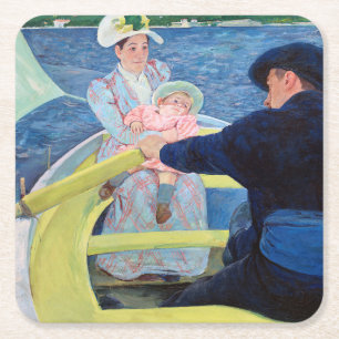 Dessous-de-verre Carré En Papier La fête nautique, Mary Cassatt