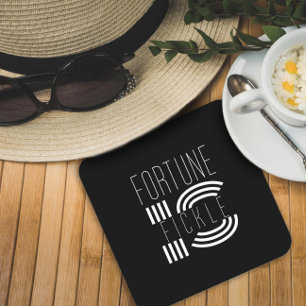 Dessous-de-verre Carré En Papier La fortune est un proverbe inconstant noir blanc