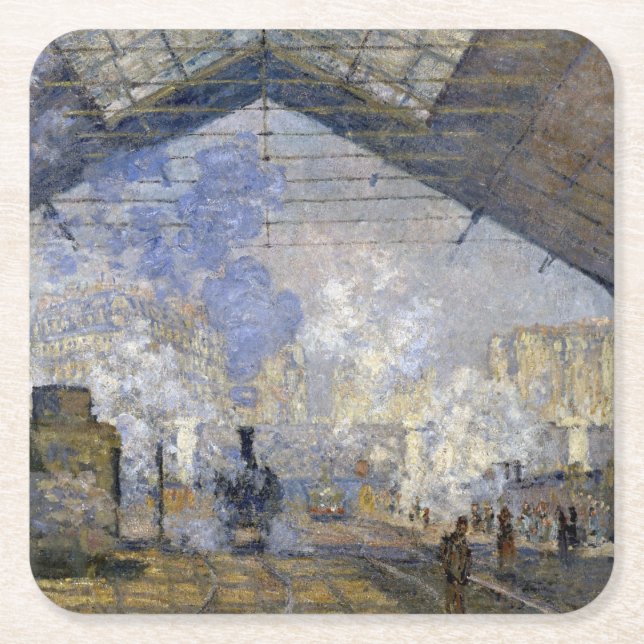 Dessous-de-verre Carré En Papier La gare Saint-Lazare, Monet (Devant)