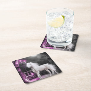 Dessous-de-verre Carré En Papier La licorne enchantée