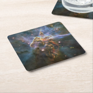 Dessous-de-verre Carré En Papier La montagne mystique en Carina Nebula Espace Hubbl
