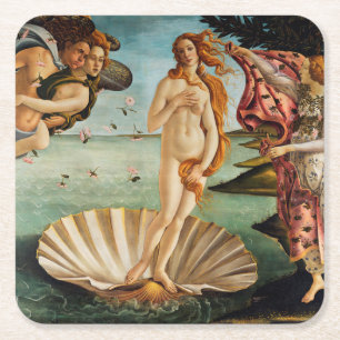 Dessous-de-verre Carré En Papier La naissance de Vénus, Sandro Botticelli, 1485
