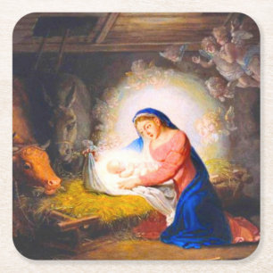 Dessous-de-verre Carré En Papier La Nativité du Christ